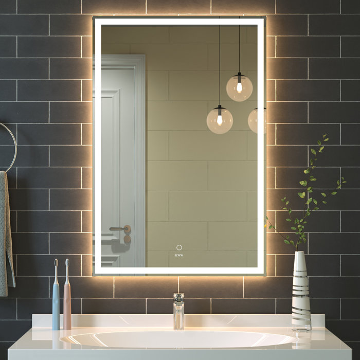 KWW 3 Color Light Memory Illuminated Dimmable LED Anti Fog Makeup